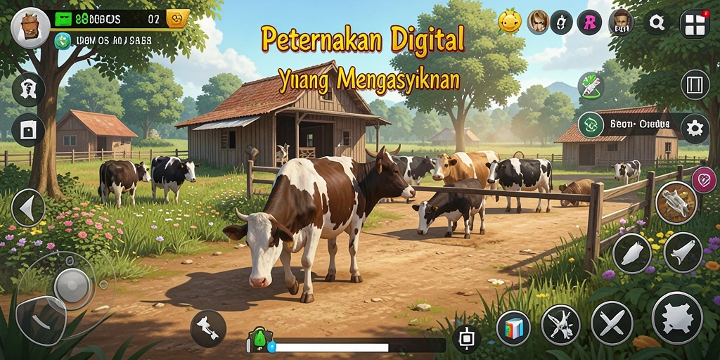 Screenshot gameplay 88BOS menampilkan aktivitas bertani yang seru.