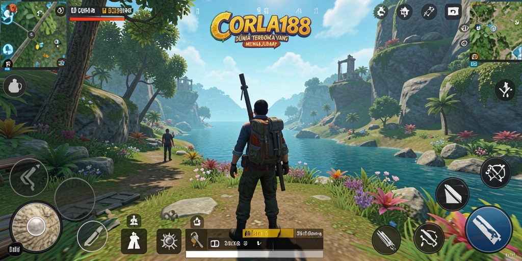 Tangkapan layar gameplay CORLA188 menampilkan petualangan seru di dunia terbuka.