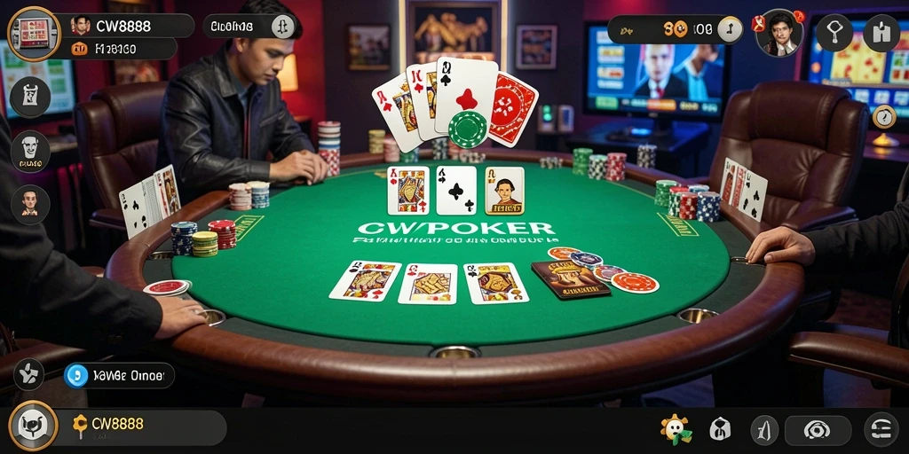 Tampilan gameplay poker yang seru di CW8888.