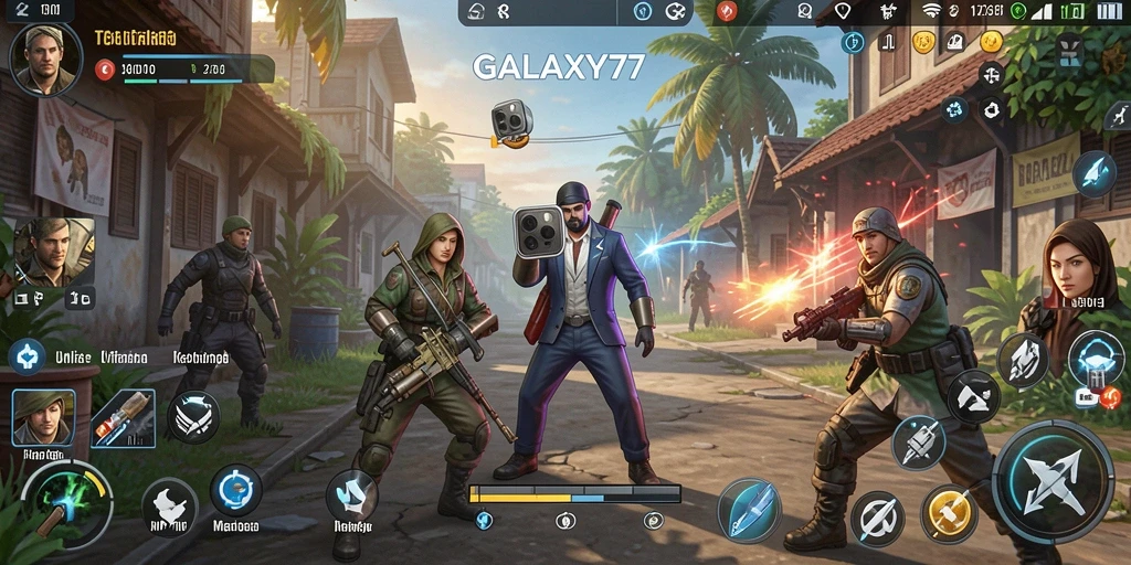 Screenshot utama GALAXY77 yang menampilkan antarmuka aplikasi utility.