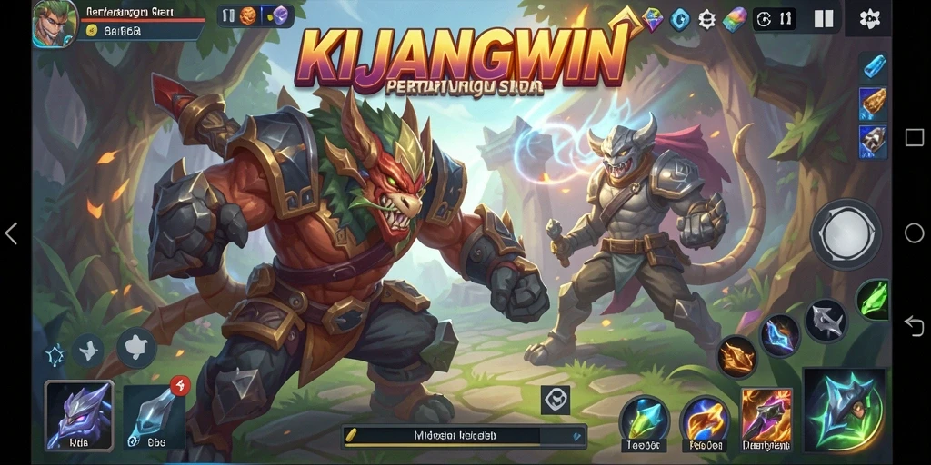 Tampilan aksi seru dari gameplay KIJANGWIN MOBA.