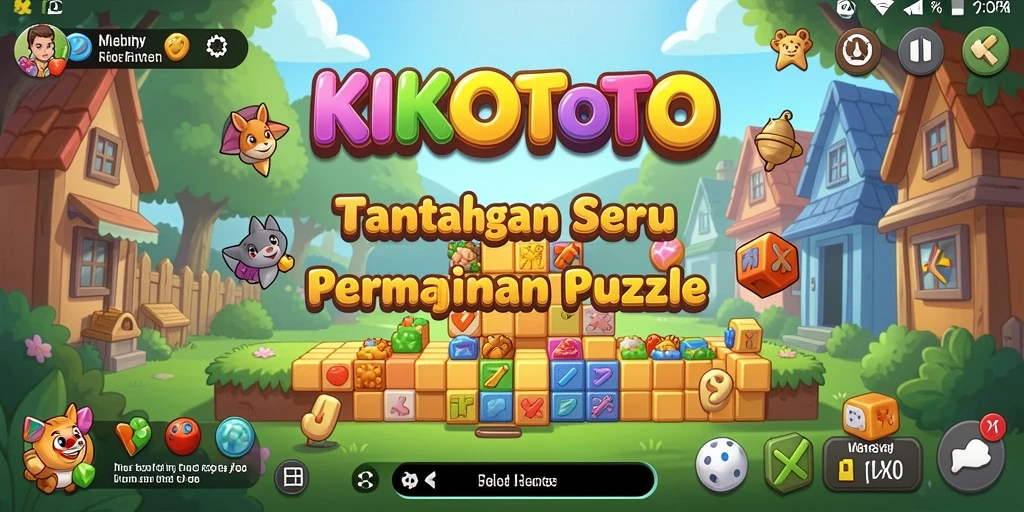 Tangkapan layar utama KIKOTOTO menampilkan serunya gameplay Puzzle.