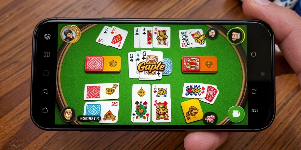 Tampilan gameplay seru dalam MG525, permainan Gaple yang mengasyikkan.