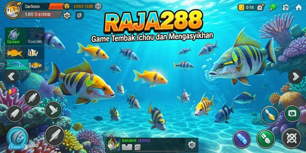 Gameplay seru RAJA288 saat menembak ikan besar.