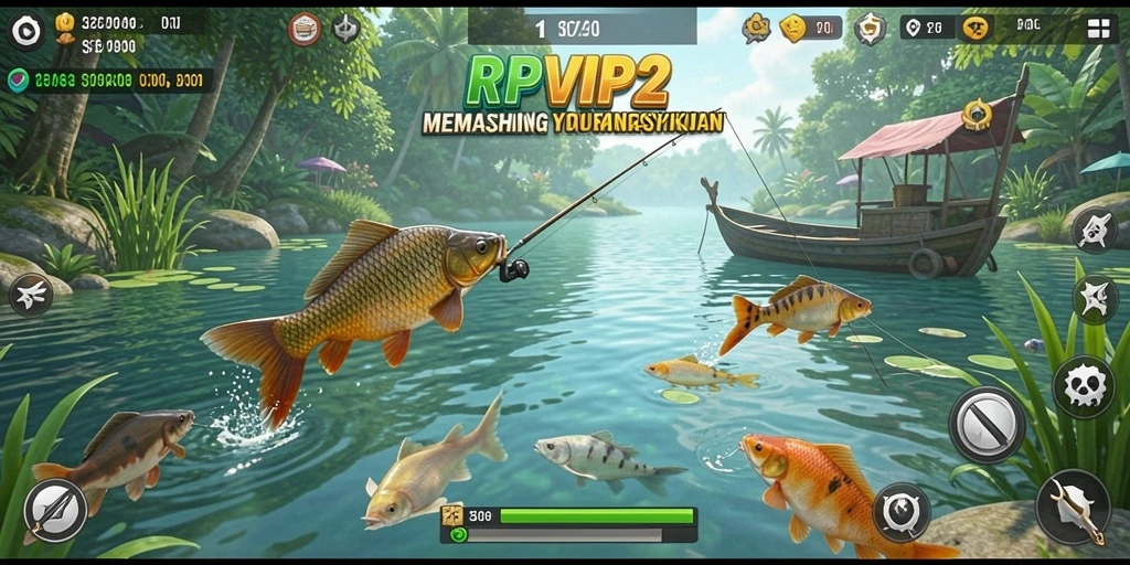 Tangkapan ikan yang mengesankan dalam gameplay RPVIP2.