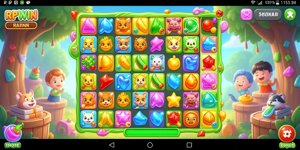 Tampilan gameplay RPWIN yang penuh warna dan menantang.