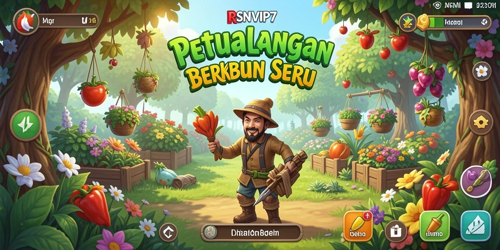 Tampilan gameplay RSNVIP7 menunjukkan aktivitas bercocok tanam yang menyenangkan.
