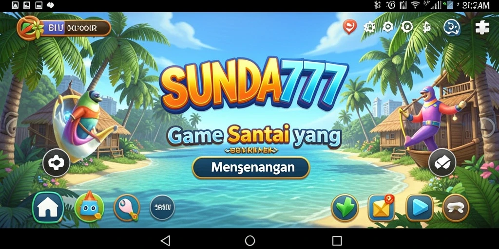 Tampilan gameplay SUNDA777 yang ceria dan menghibur.
