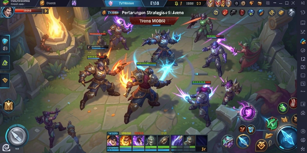 Screenshot dari TV888 menampilkan pertarungan seru di arena MOBA.